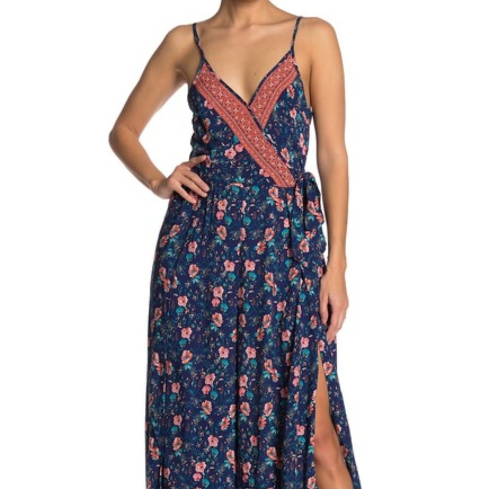 Band of GypsiesJasper Floral Wide Split Leg Jumpsu